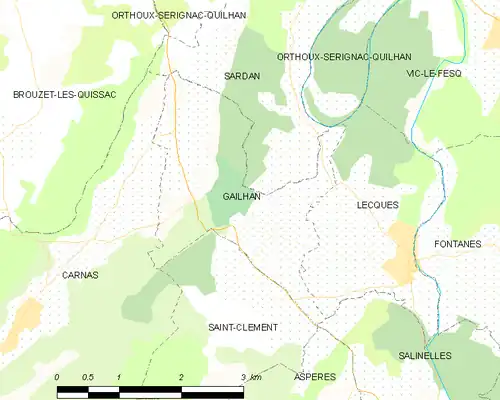 Detailkaart van de gemeente