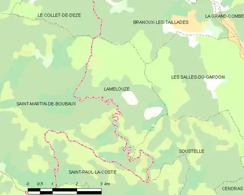 Detailkaart van de gemeente