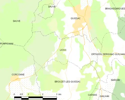 Detailkaart van de gemeente