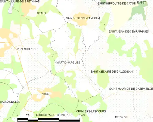Detailkaart van de gemeente
