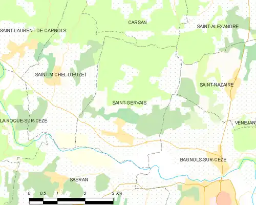 Detailkaart van de gemeente