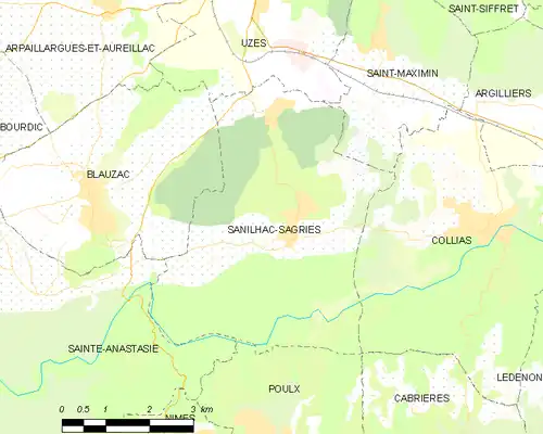 Detailkaart van de gemeente