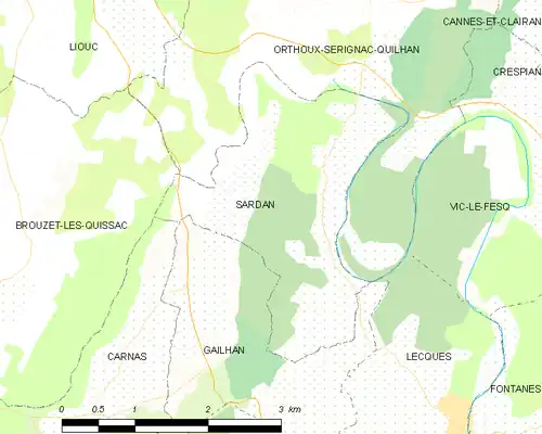 Detailkaart van de gemeente