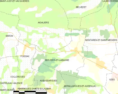 Detailkaart van de gemeente