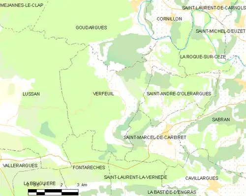 Detailkaart van de gemeente