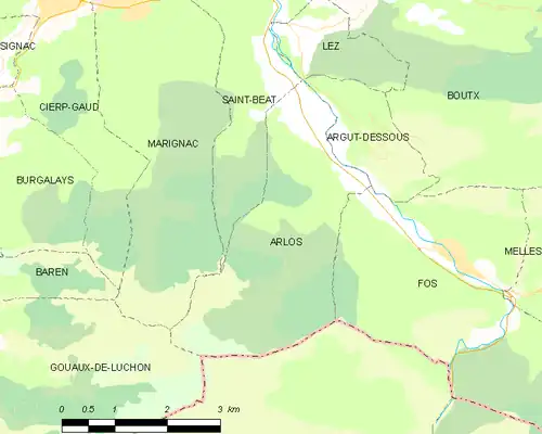 Detailkaart van de gemeente