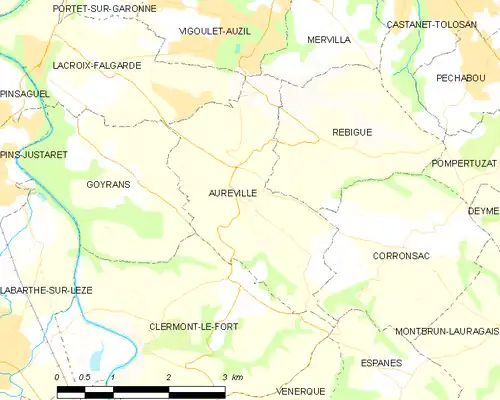 Detailkaart van de gemeente