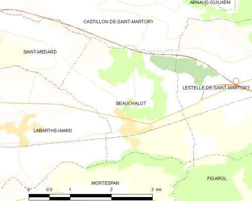 Detailkaart van de gemeente