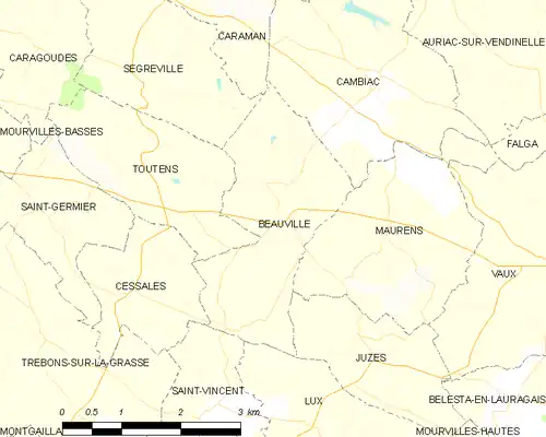 Detailkaart van de gemeente