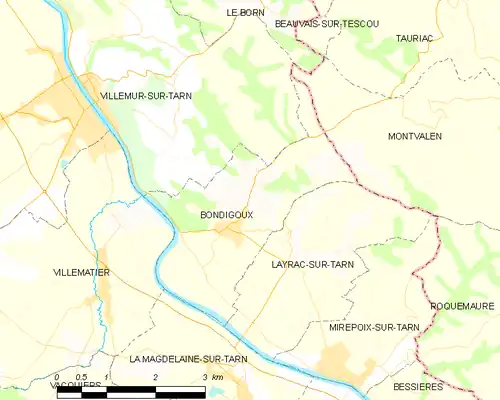 Detailkaart van de gemeente