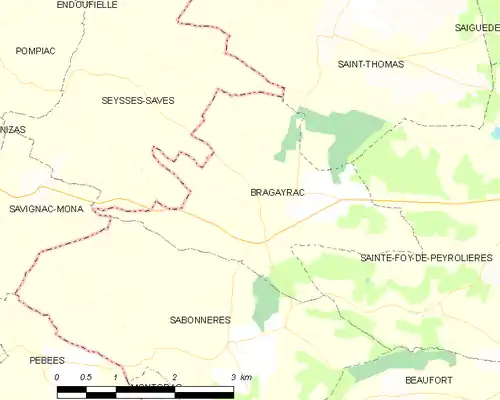 Detailkaart van de gemeente