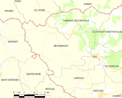 Detailkaart van de gemeente