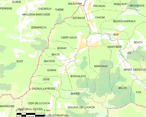 Detailkaart van de gemeente