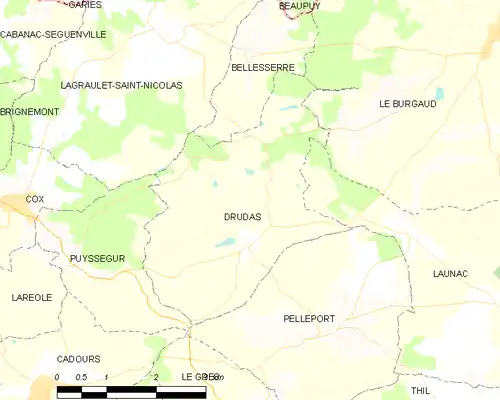 Detailkaart van de gemeente