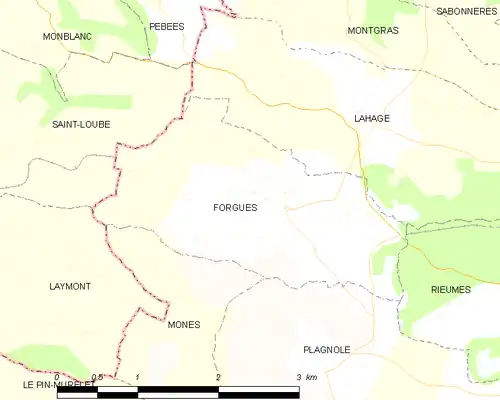 Detailkaart van de gemeente