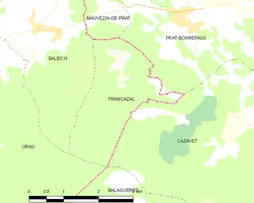 Detailkaart van de gemeente