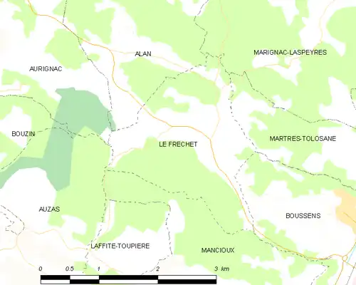 Detailkaart van de gemeente