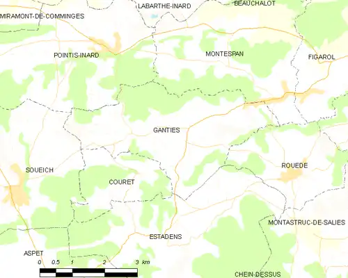 Detailkaart van de gemeente