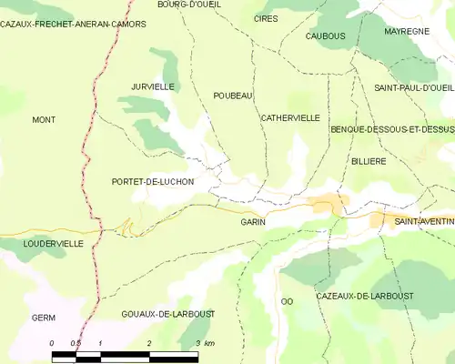 Detailkaart van de gemeente