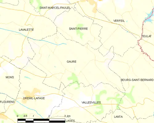 Detailkaart van de gemeente