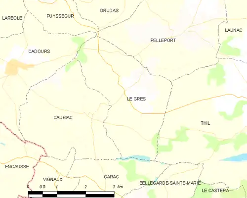 Detailkaart van de gemeente