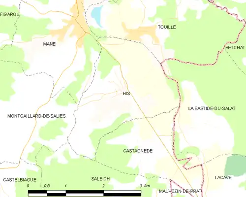 Detailkaart van de gemeente