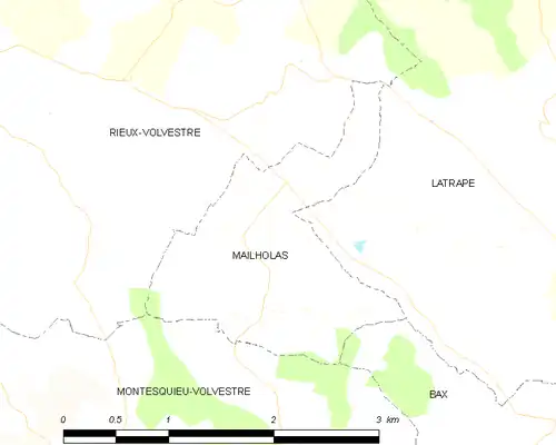 Detailkaart van de gemeente