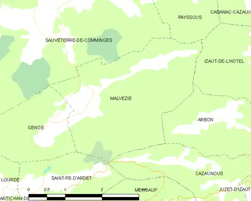 Detailkaart van de gemeente