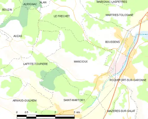 Detailkaart van de gemeente