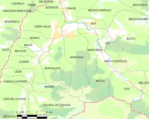 Detailkaart van de gemeente