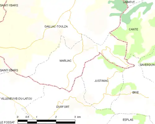 Detailkaart van de gemeente