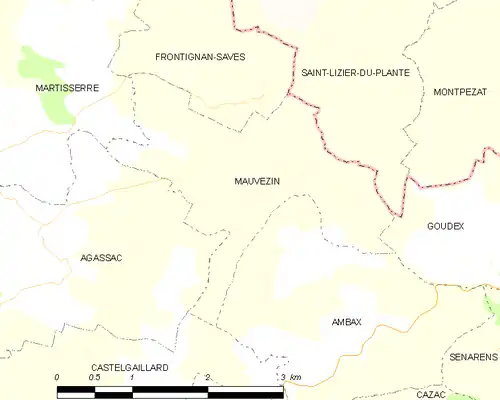 Detailkaart van de gemeente