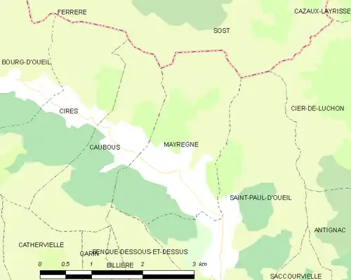 Detailkaart van de gemeente