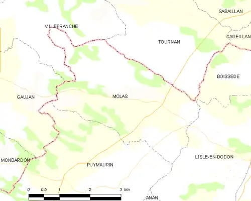 Detailkaart van de gemeente