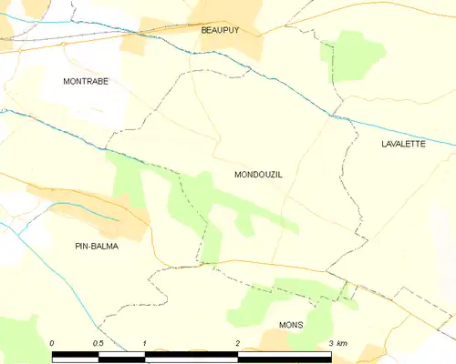 Detailkaart van de gemeente