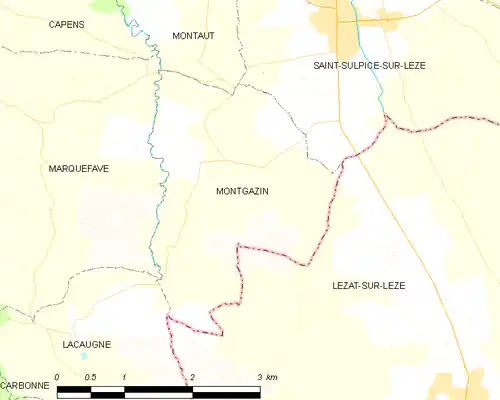 Detailkaart van de gemeente