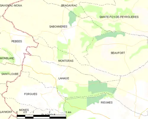 Detailkaart van de gemeente