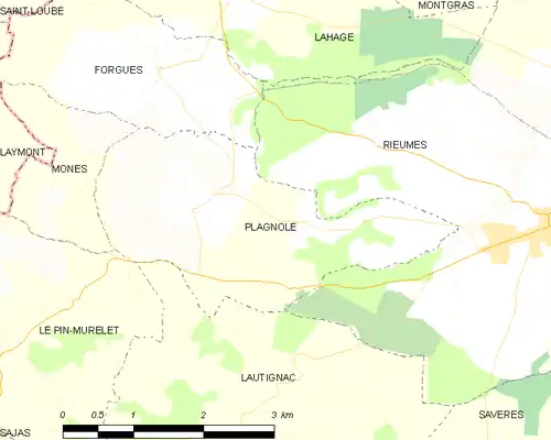 Detailkaart van de gemeente