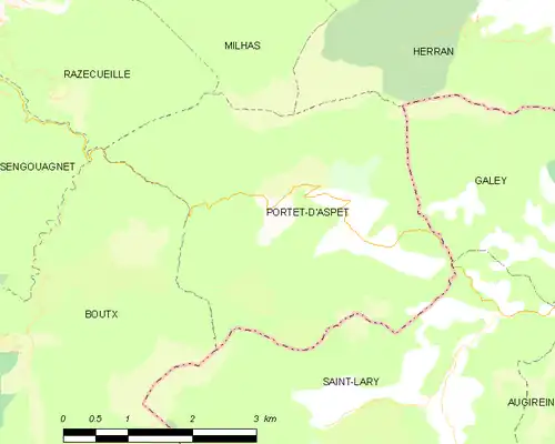 Detailkaart van de gemeente