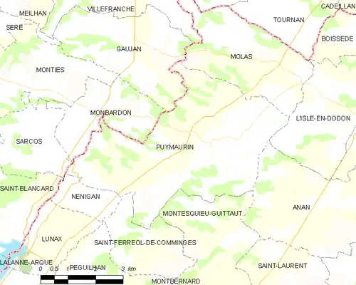 Detailkaart van de gemeente