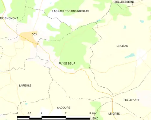 Detailkaart van de gemeente