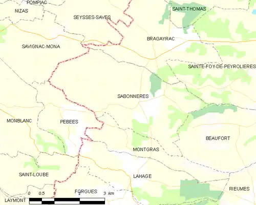 Detailkaart van de gemeente