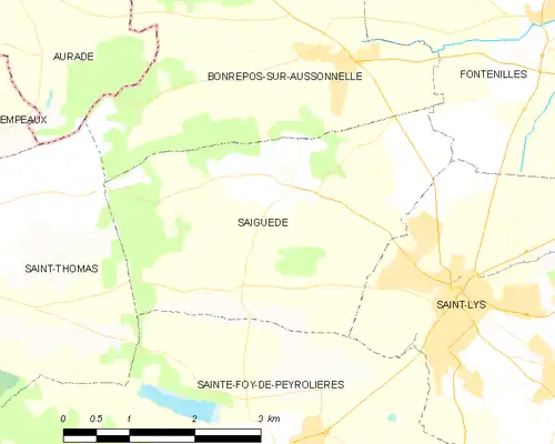 Detailkaart van de gemeente