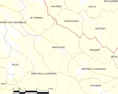 Detailkaart van de gemeente