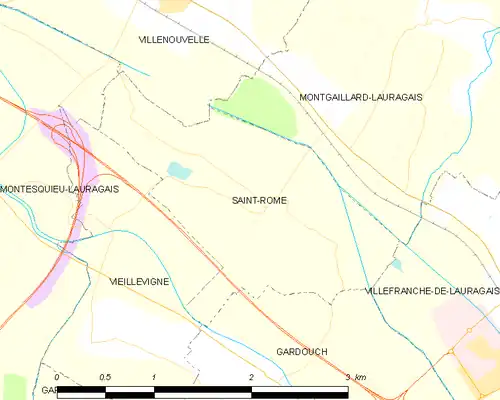 Detailkaart van de gemeente