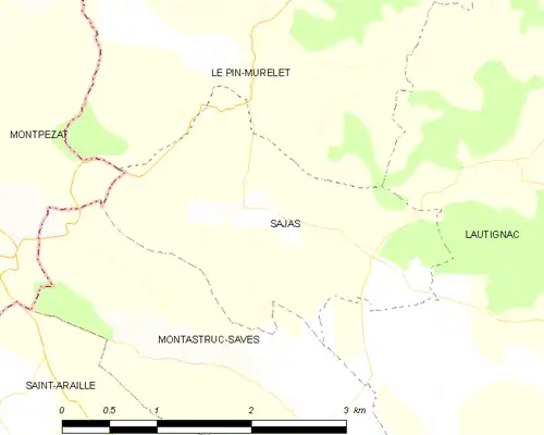 Detailkaart van de gemeente