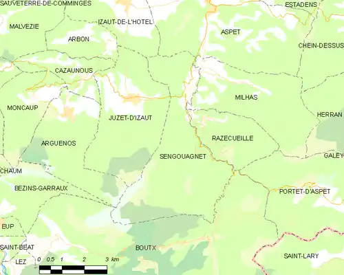 Detailkaart van de gemeente