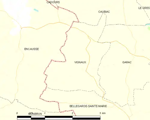 Detailkaart van de gemeente