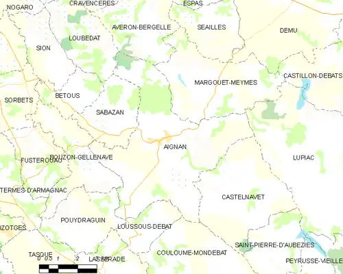 Detailkaart van de gemeente