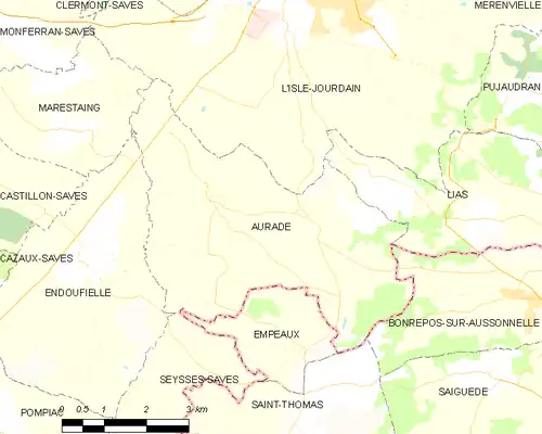 Detailkaart van de gemeente